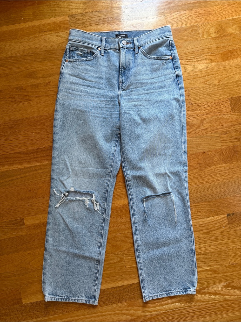 Express Straight Ankle High Rise Jeans
